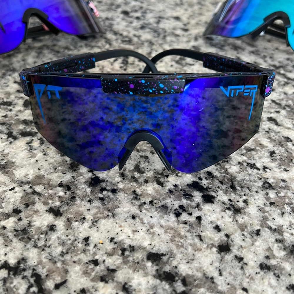 Pit Viper Sunglasses in Blue with Spotted Paint